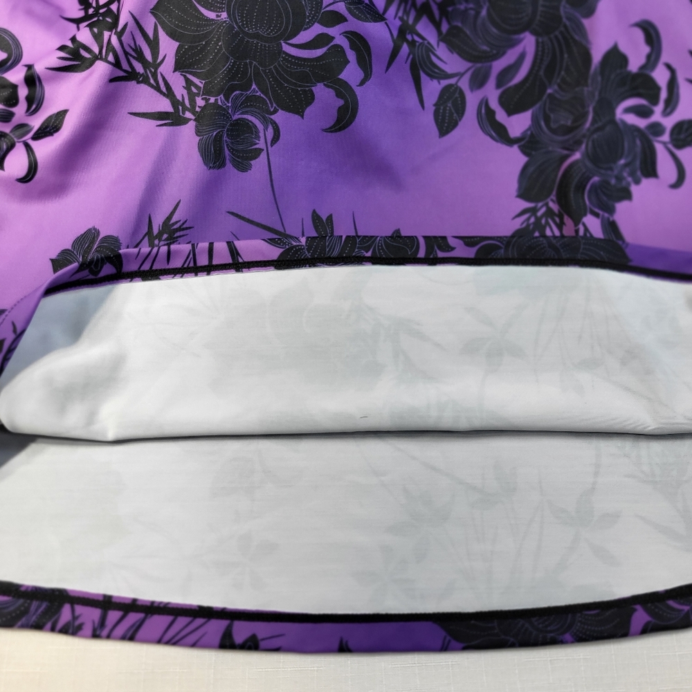 Swimsuits For All Aquabelle Tankini TOP Womens Size 20 Purple Black Floral NWT - Picture 12 of 14